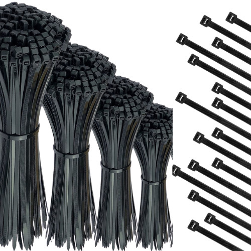 Black cable ties - black, zip