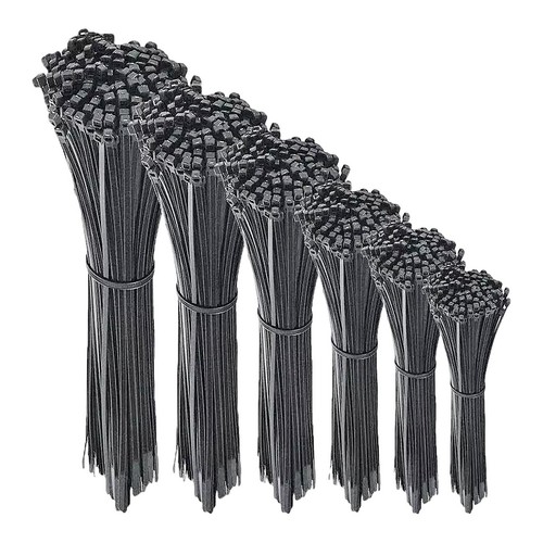 Black cable ties - black, zip