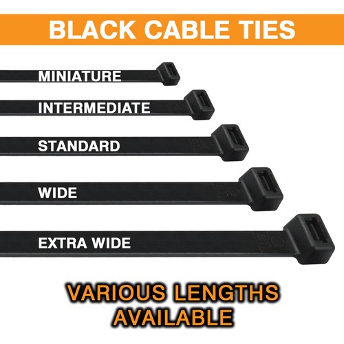 Black cable ties nylon - black,
