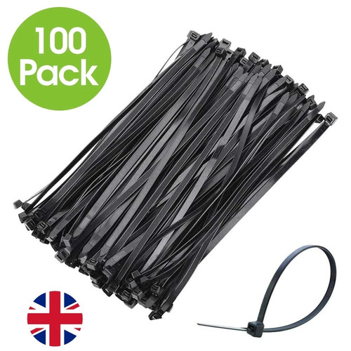 100 black cable ties - x, 300mm