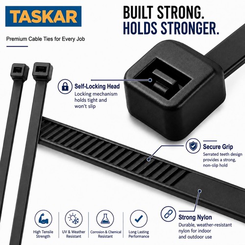 Black cable ties - -, heavy