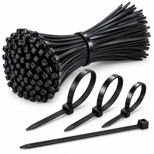 Black cable ties - black, zip