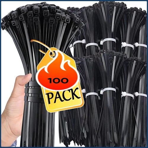 500 black cable ties zip - black,