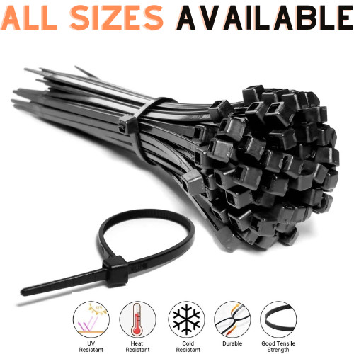 Black cable ties - cable, zip