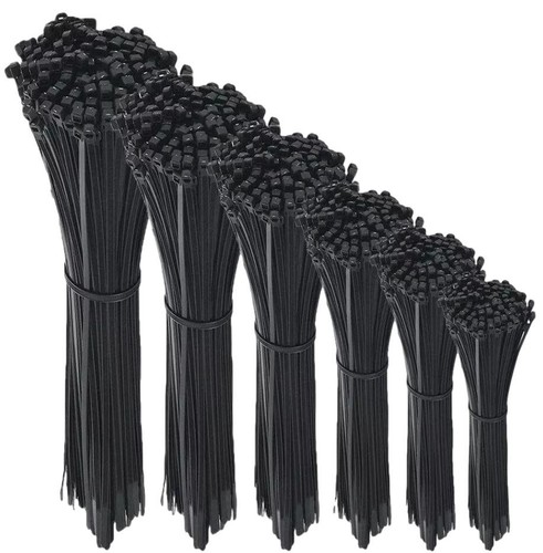 Black cable ties zip wraps - black, /