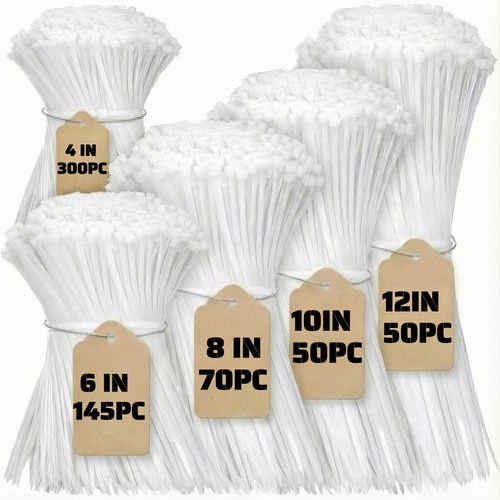 White cable ties - cable, black